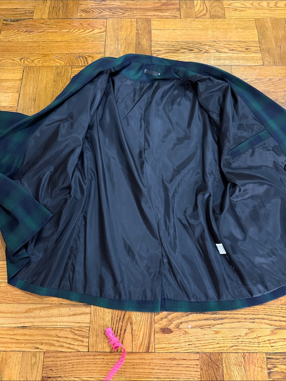 Double-Breasted Green & Black Plaid Blazer - Men - Picture 10 of 13